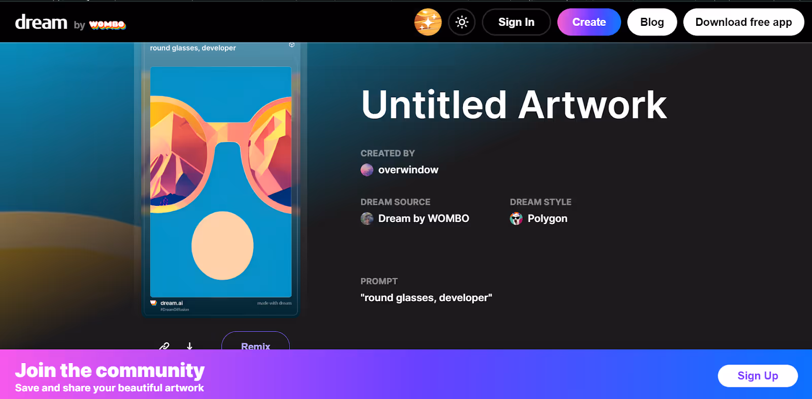 Dream by Wombo AI image generator