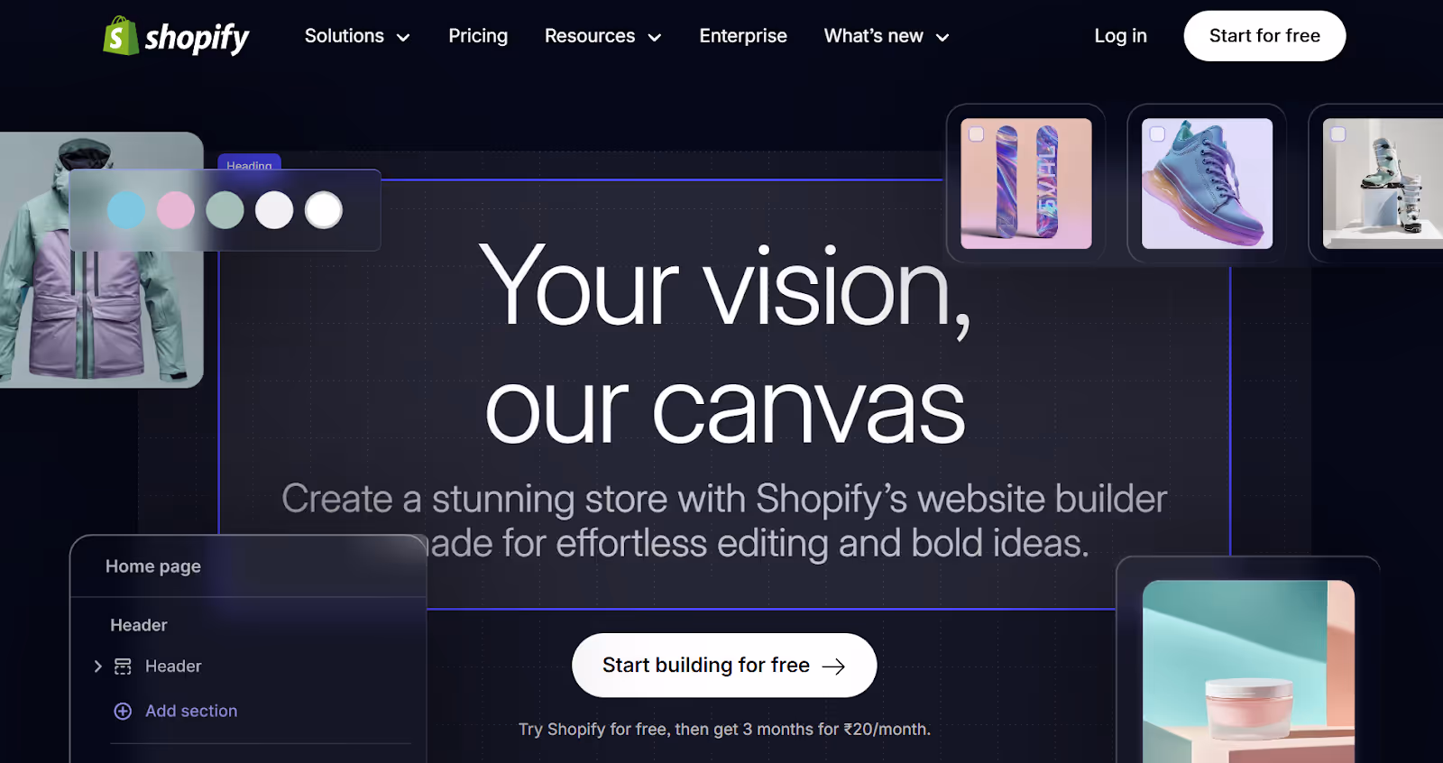 Créateur de sites Web Shopify