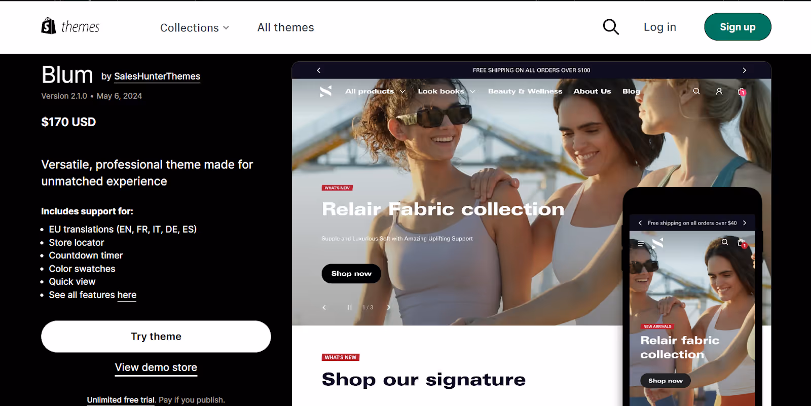 Tema Blum para Shopify