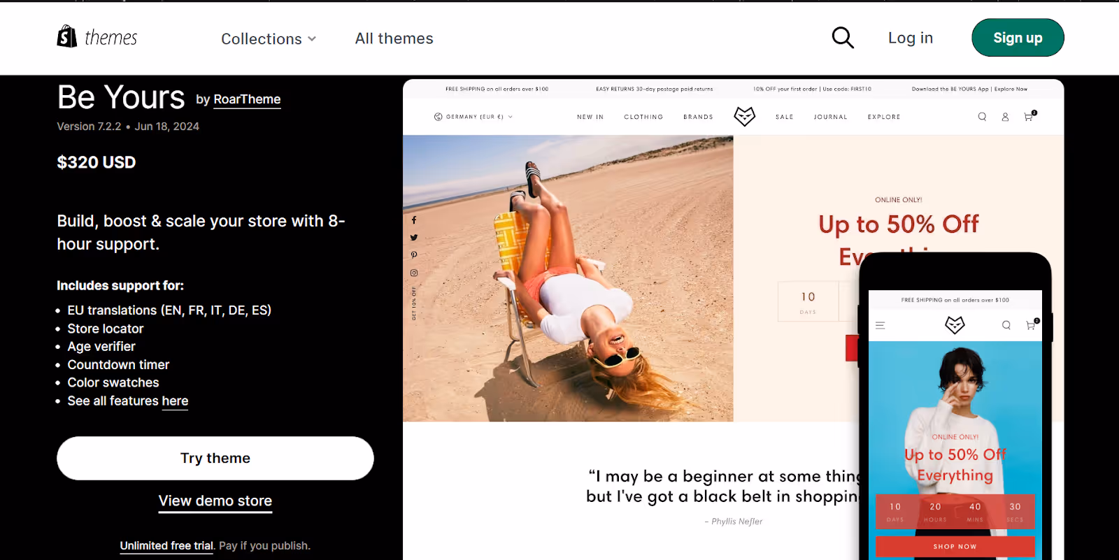 Tema Be Yours para Shopify