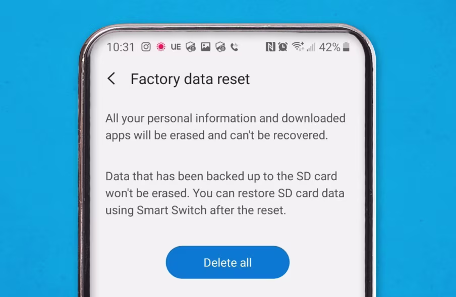 factory reset