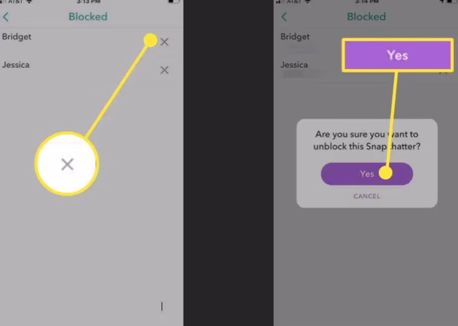 unblock Snapchatter