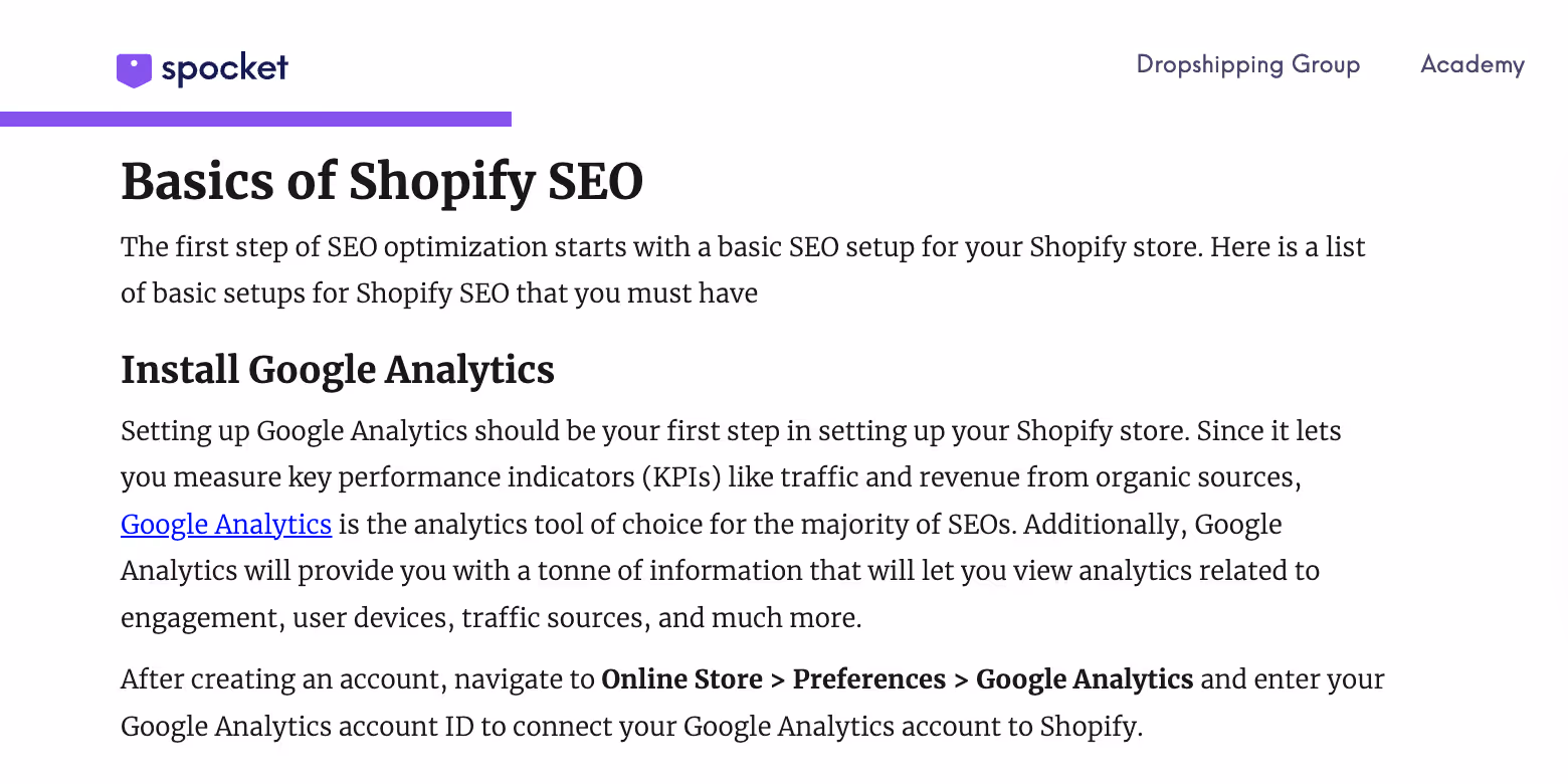 Basics Of Shopify SEO Guide