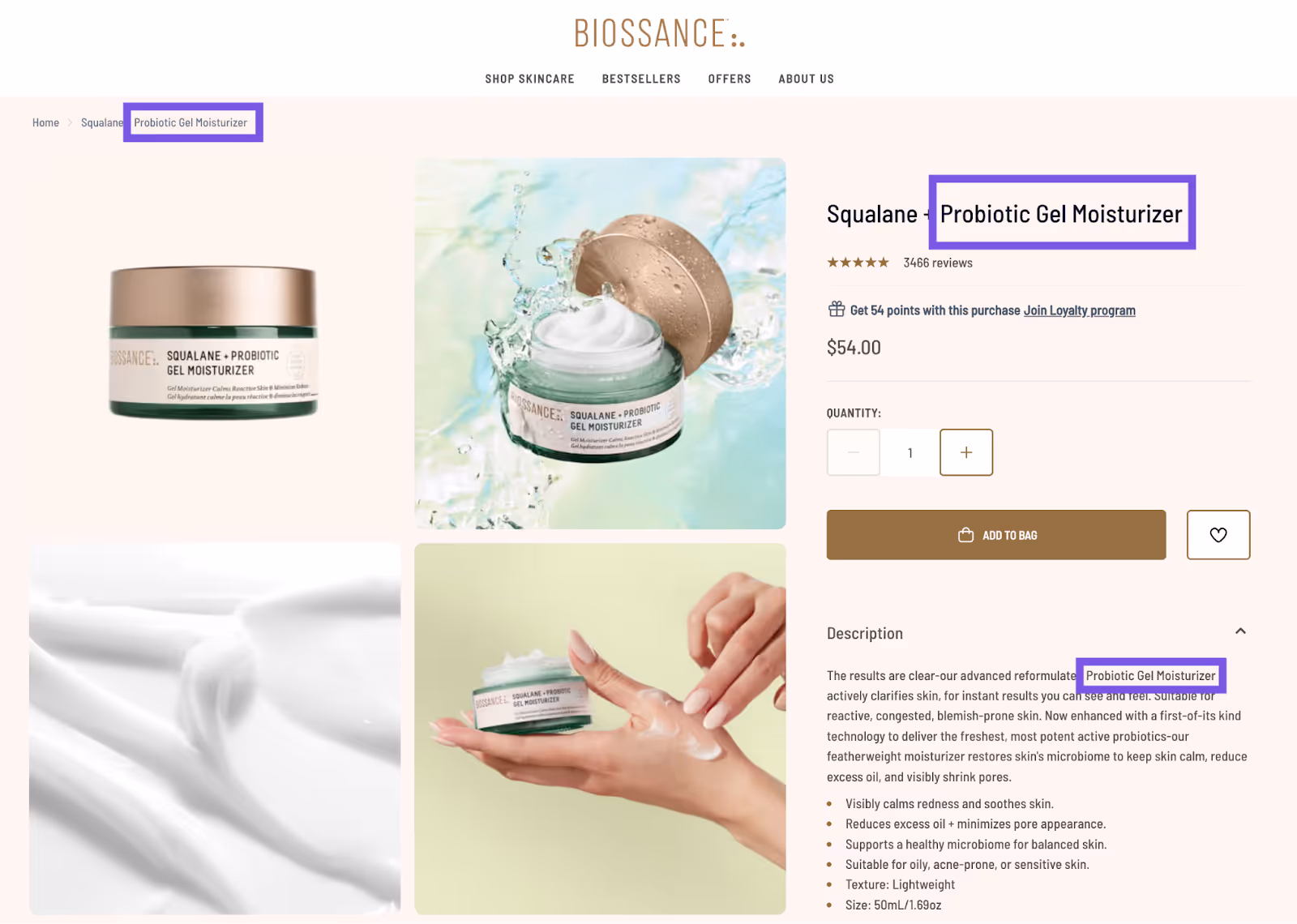 BIOSSANCE Product Page