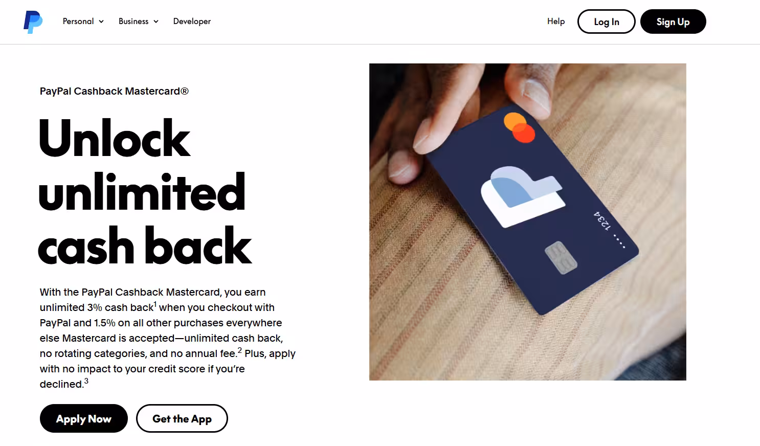PayPal Credit Card Cash Back