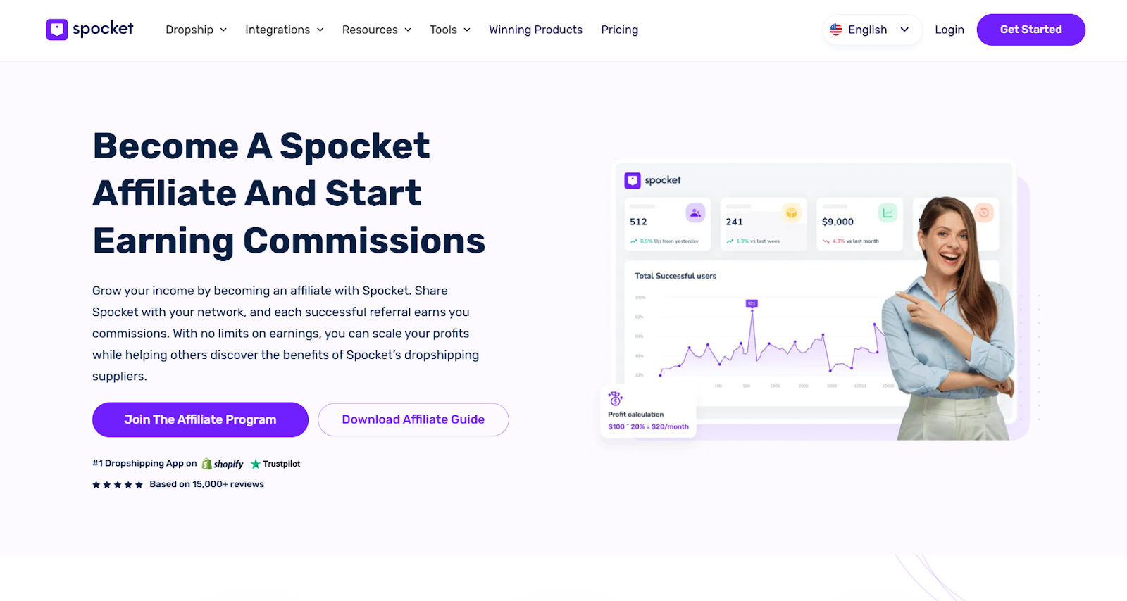 Programa de afiliados de Spocket