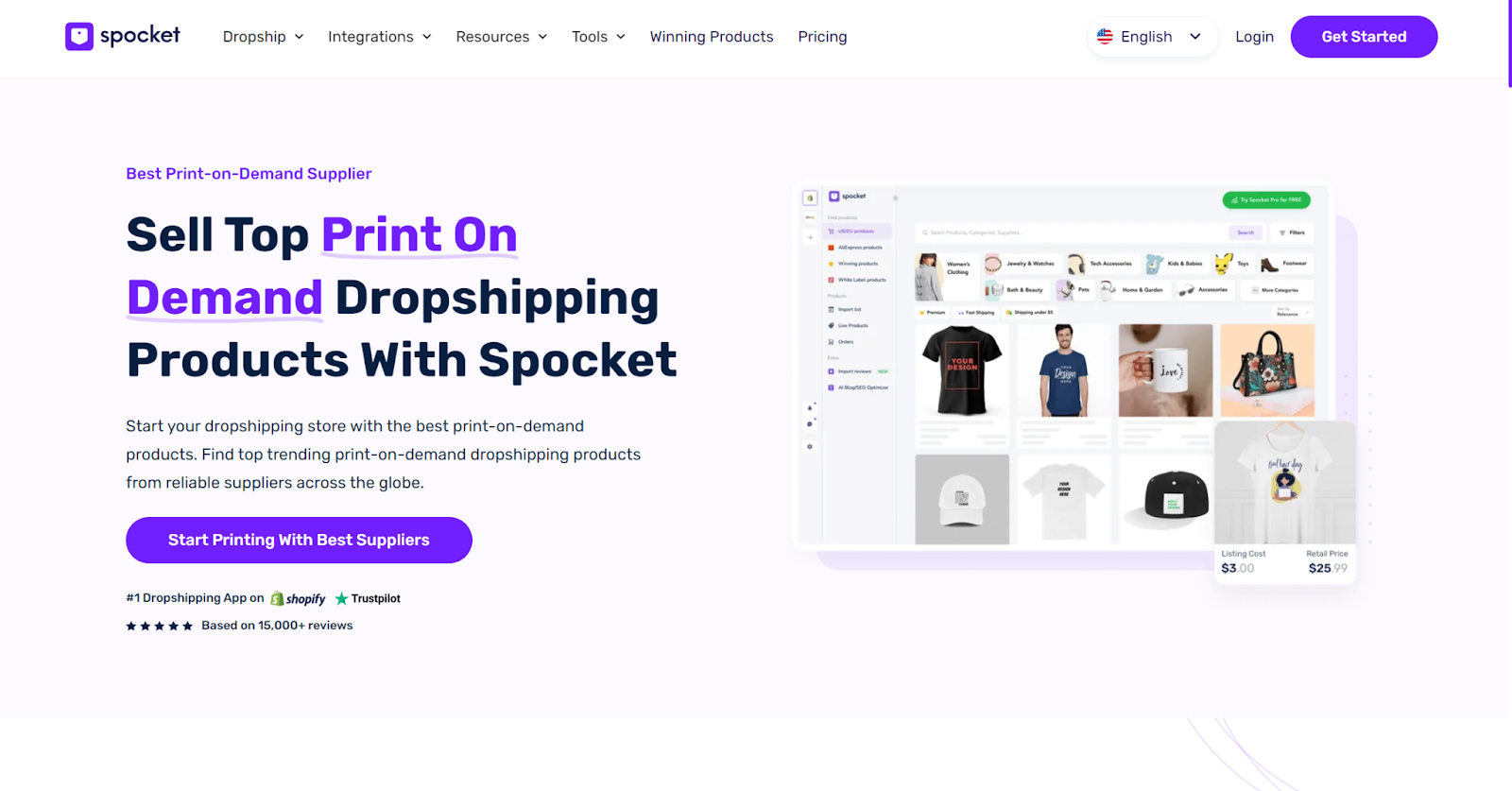 Spockets Print-on-Demand-Integration