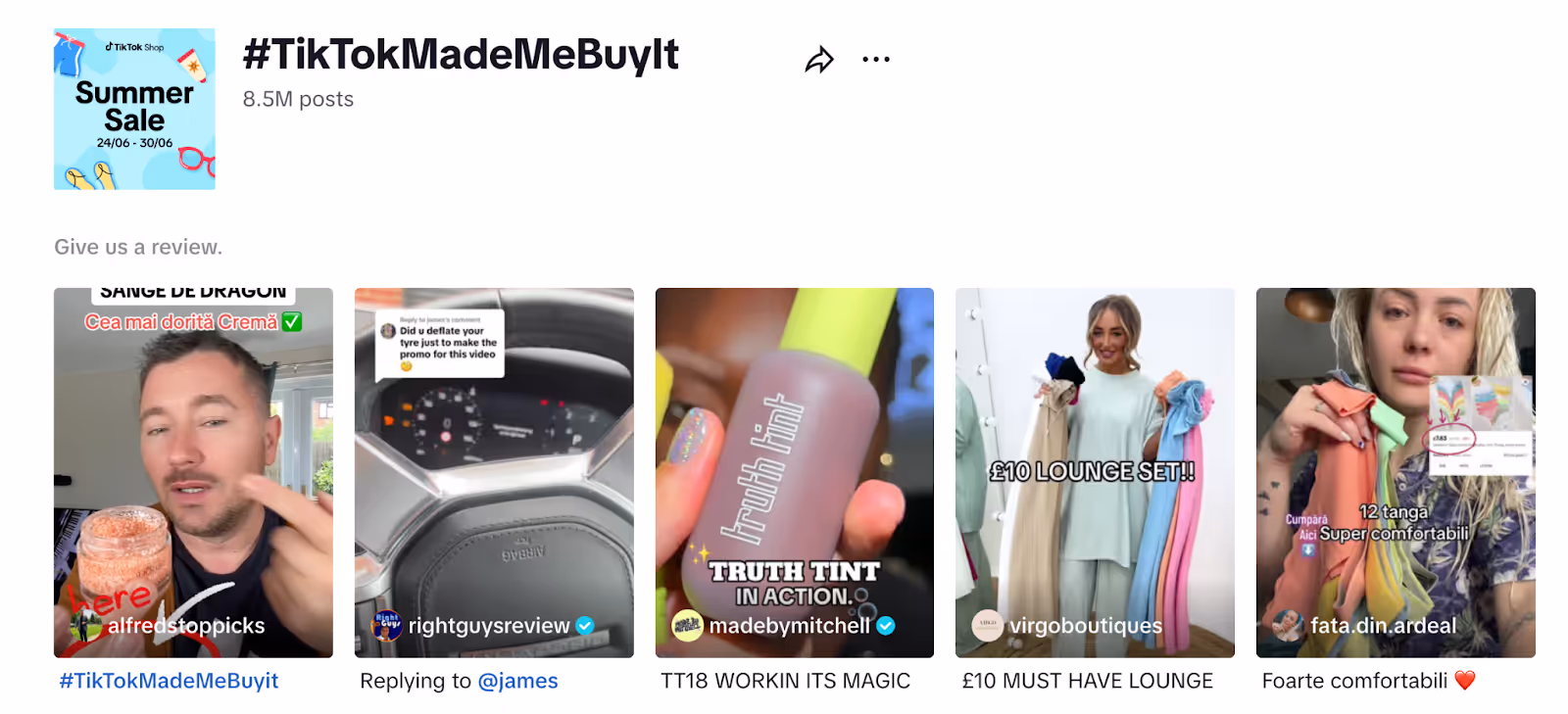 TikTokMadeMeBuyIt Campaign