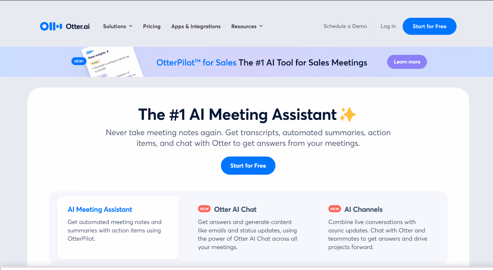 Capture d'écran de l'IA Otter