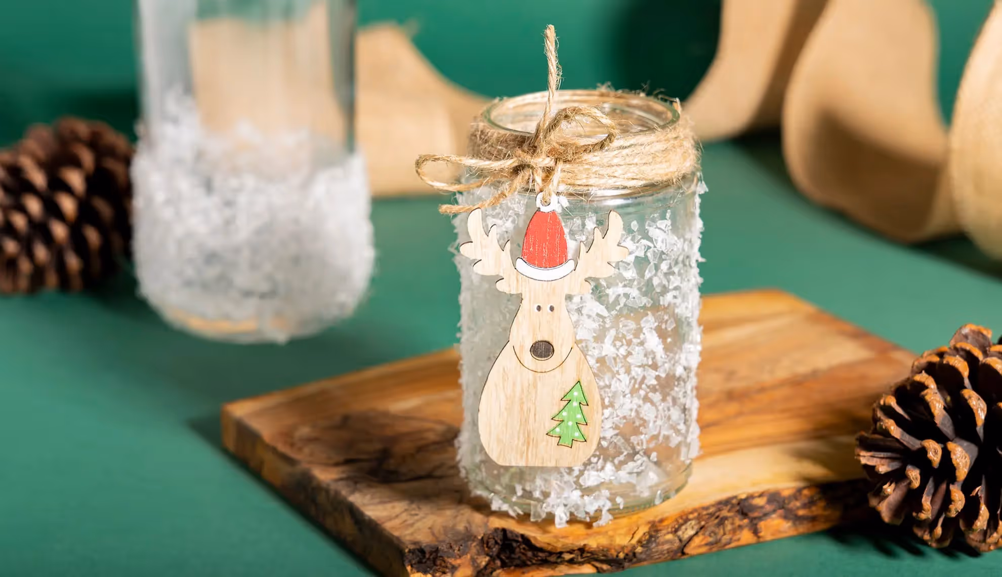 Potes de vidro de Natal