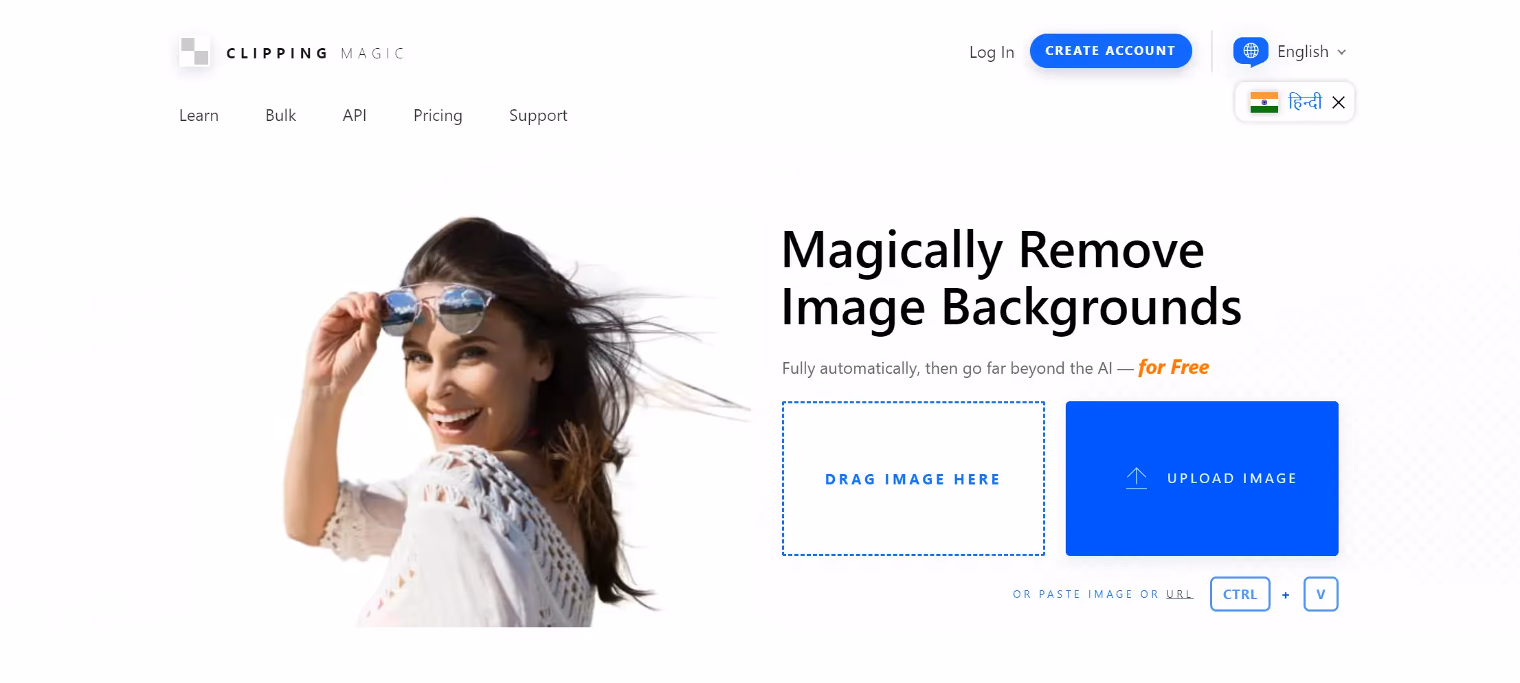 Homepage von Clipping Magic