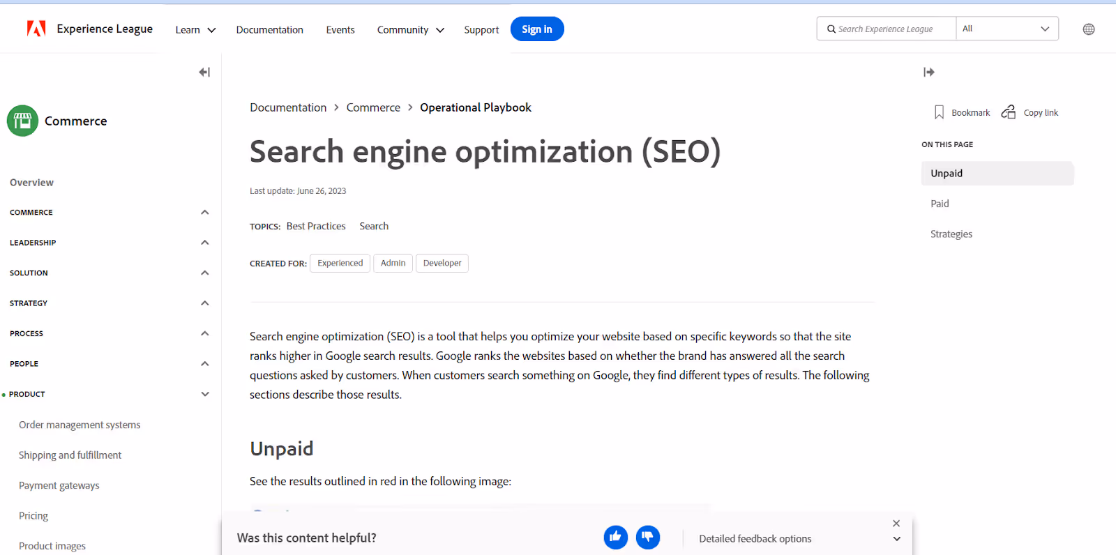 SEO de Adobe Commerce