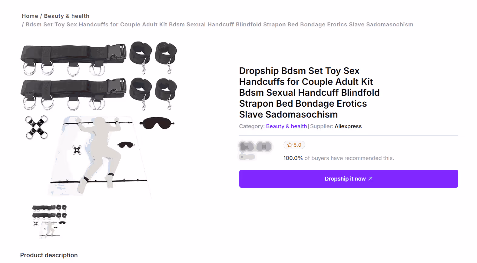 BDSM-Kit für Erwachsene, Dropshipping-Produkt