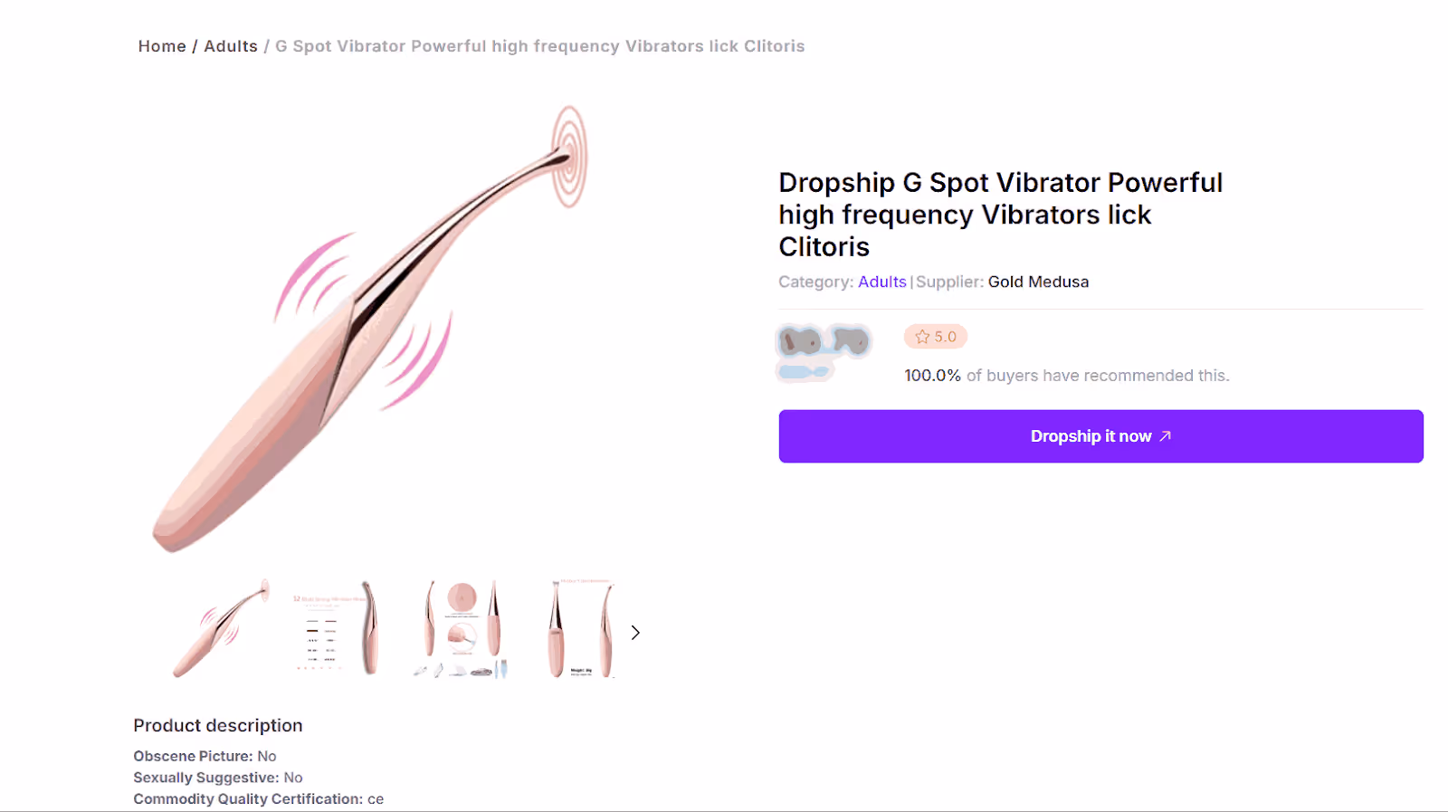 Vibrateurs pour adultes, produit de livraison directe