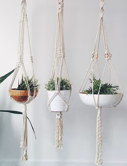macrame plant hangers are a trending product in 2020