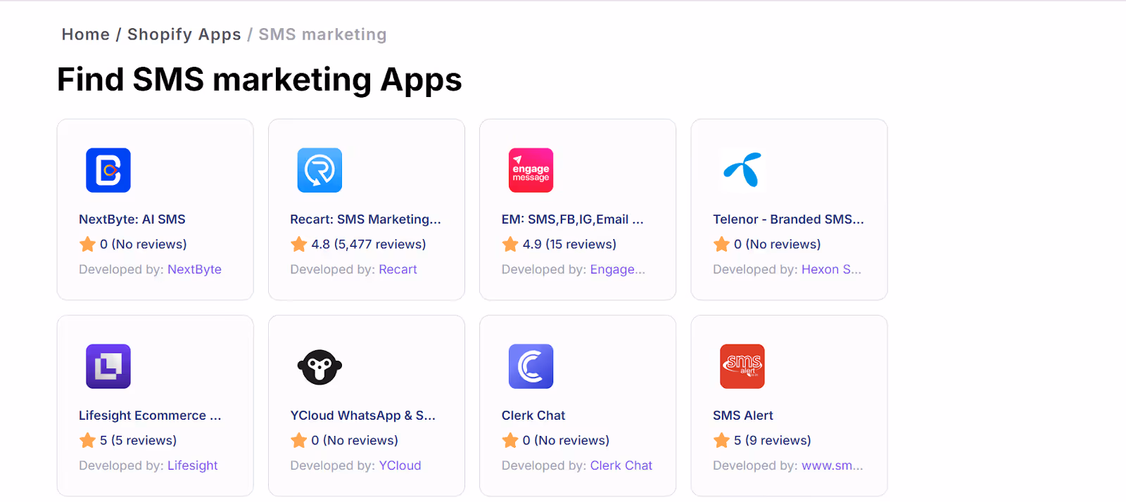Shopify App di marketing via SMS