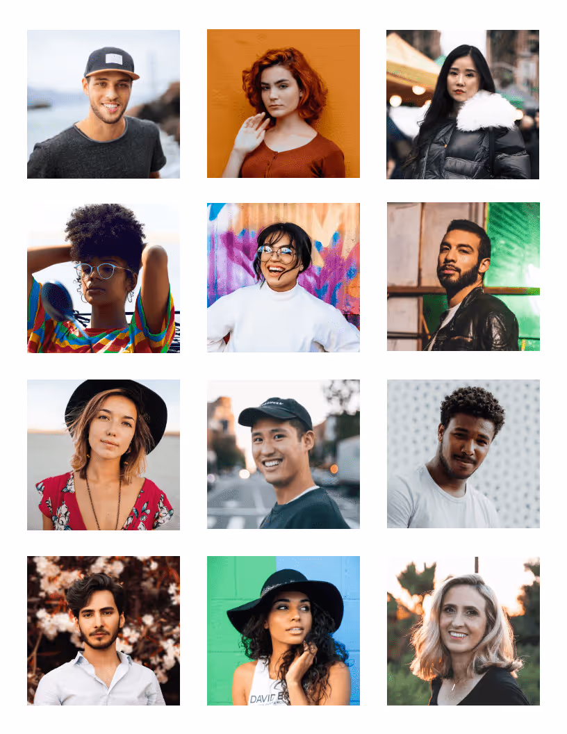 Portraits Grid Photo Collage Template