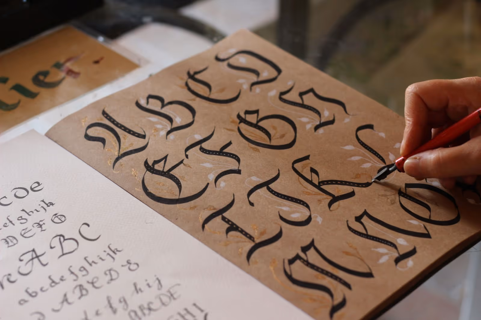 Person doing calligraphy