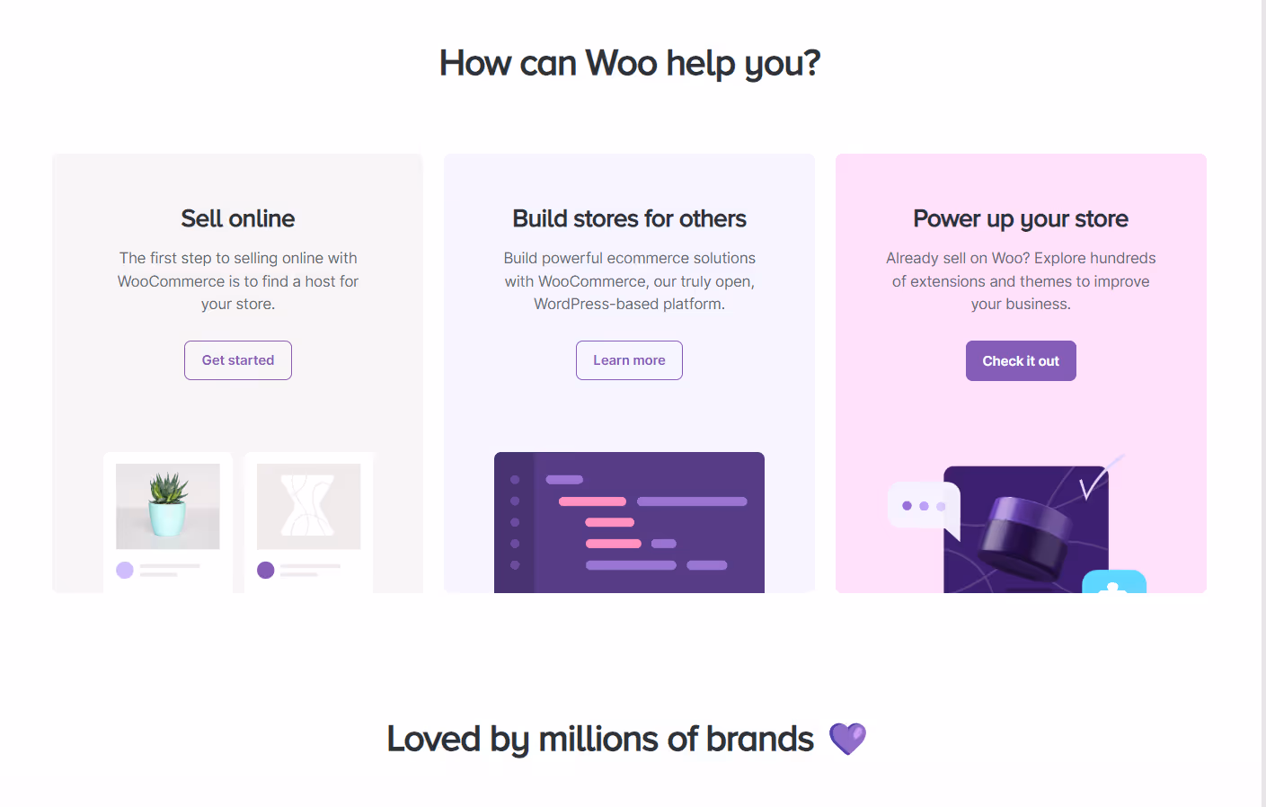 Page d'accueil de WooCommerce