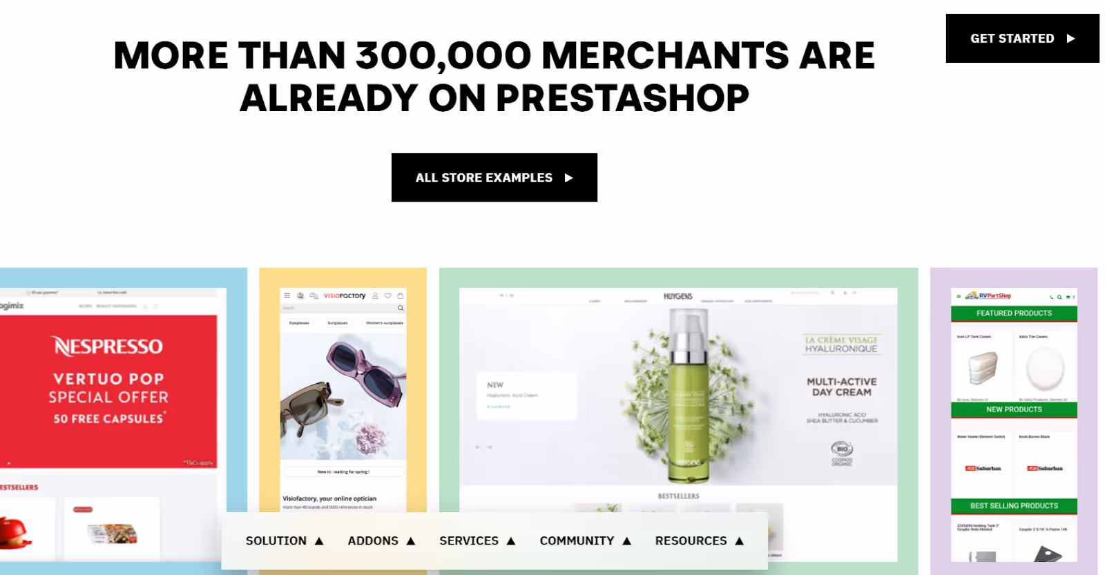 Página de inicio de PrestaShop