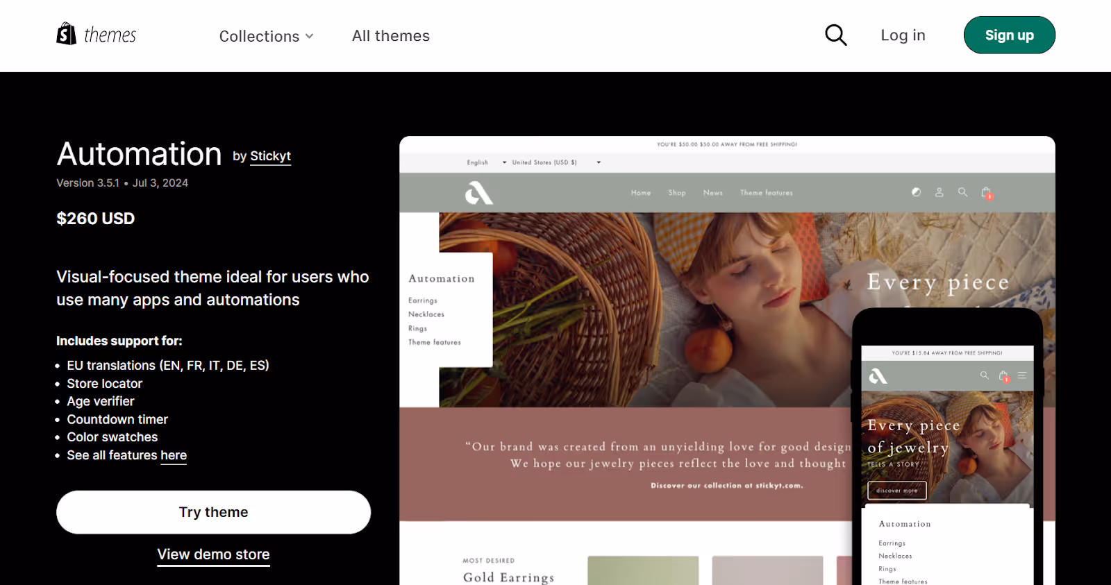 Automation Shopify Jewelry Theme