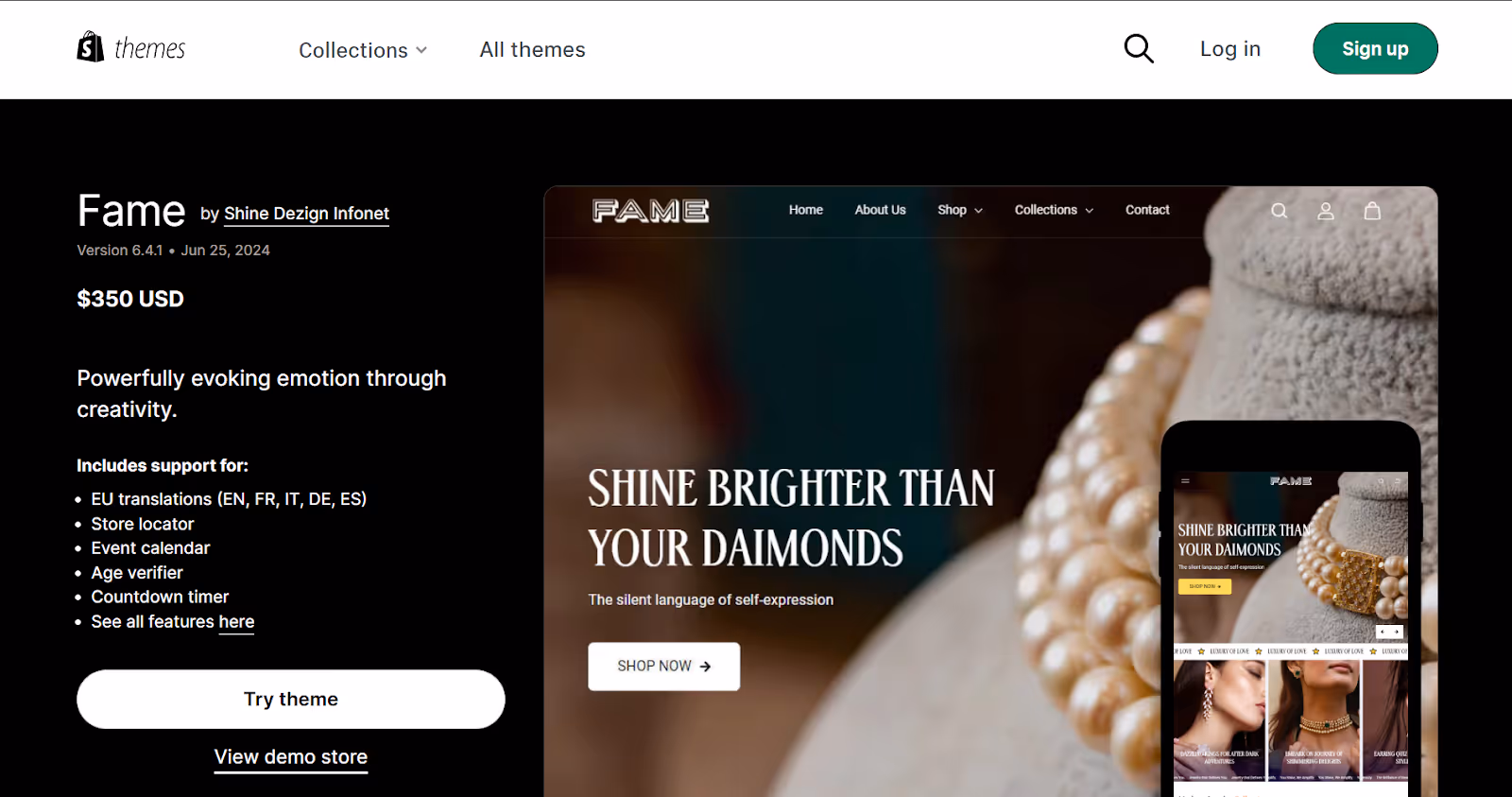 Fame Shopify Jewelry Theme