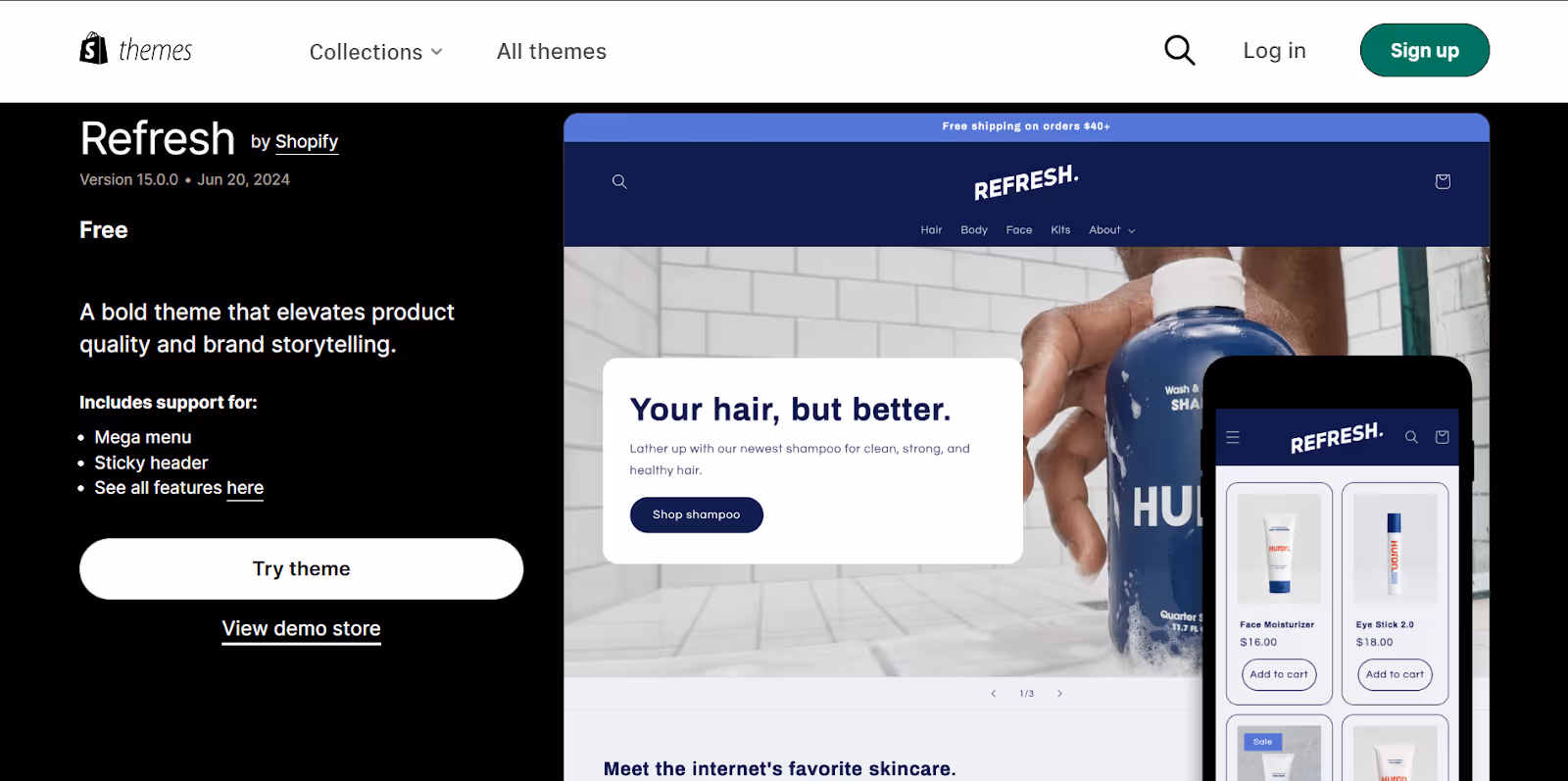 Actualiser le thème beauté Shopify