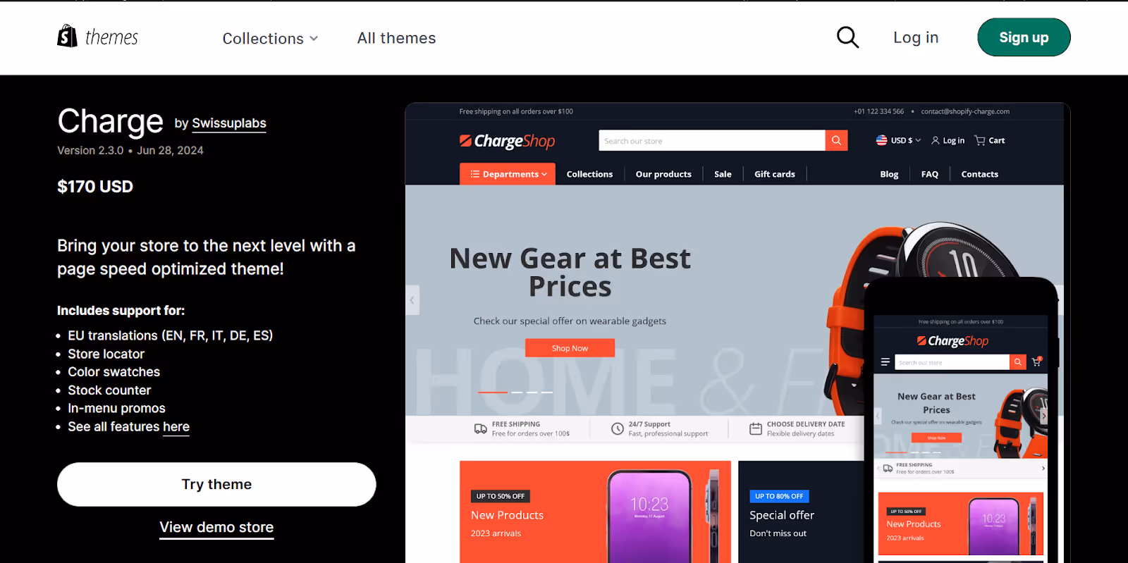 Chargez le thème électronique Shopify