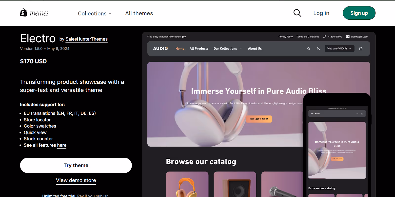 Thème Electro Shopify