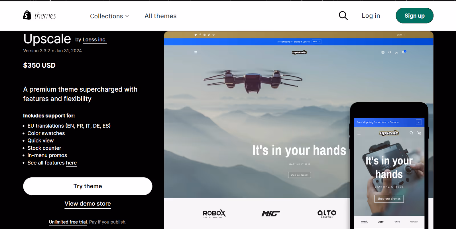 Thème électronique Shopify haut de gamme