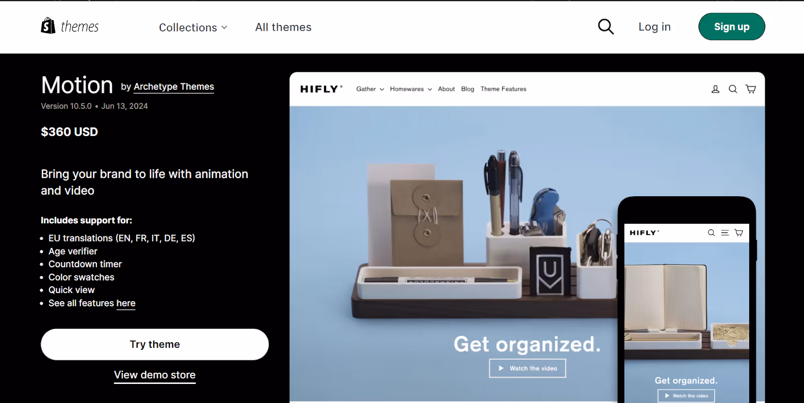 Thème électronique Motion Shopify