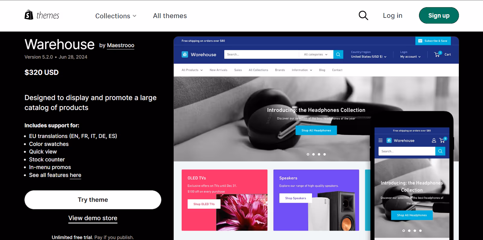 Warehouse Shopify Electronics Theme