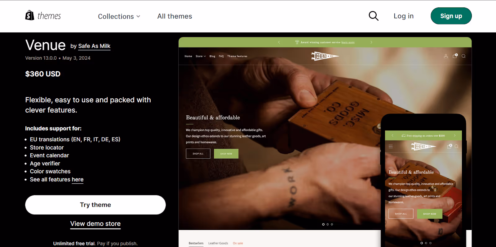 Tema de Libros para Shopify Venue