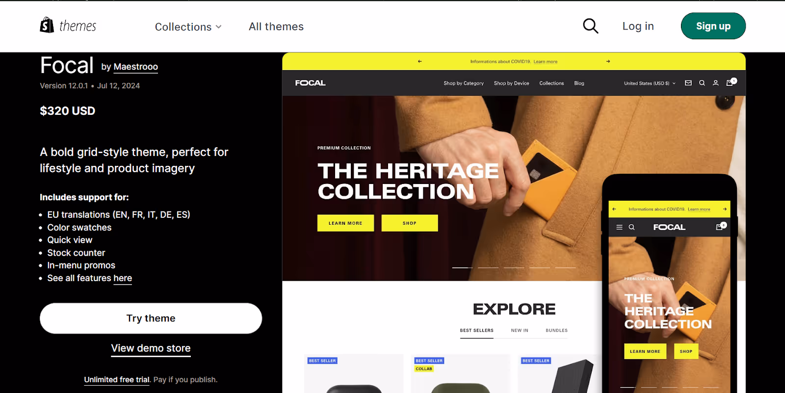 Focal Shopify Theme