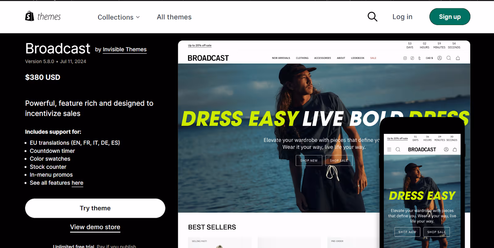 Broadcast Shopify Theme