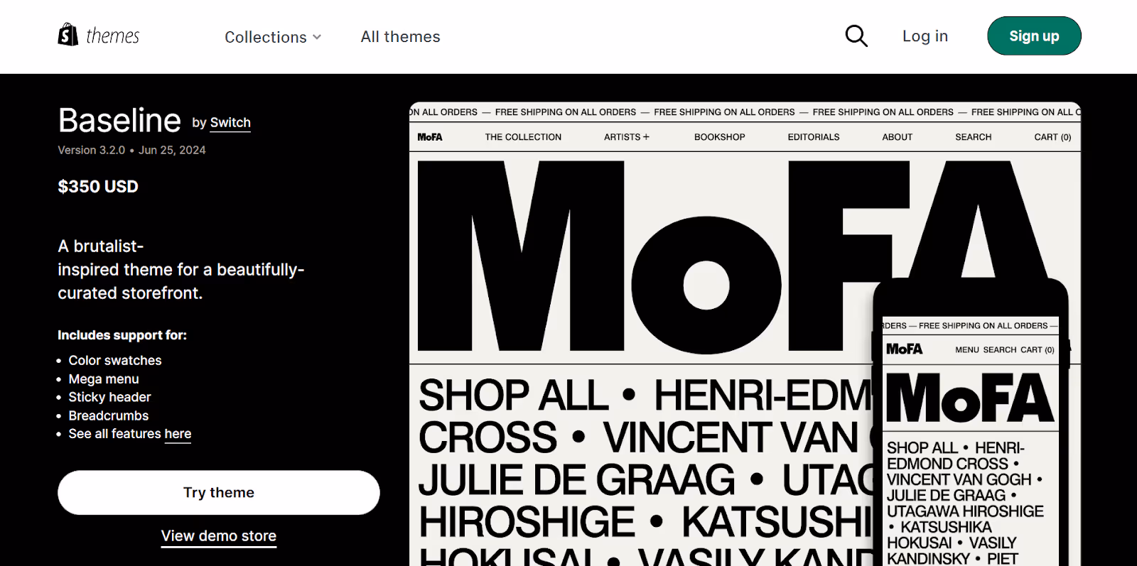 Baseline Shopify Books Theme