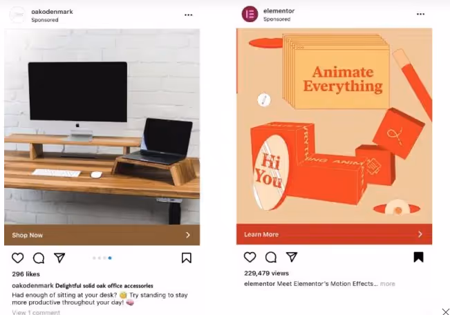 Publicités Instagram pour vendre des photos sur Instagram
