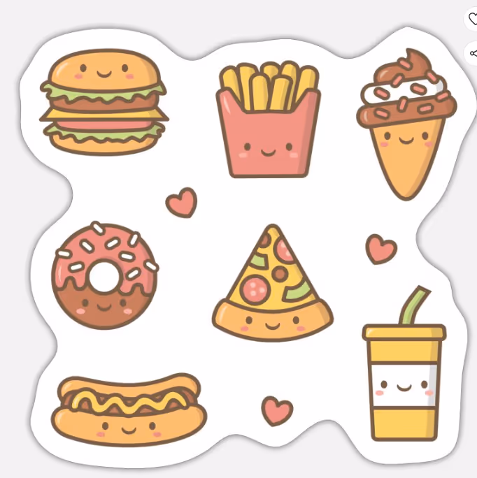 Pegatinas de comida chatarra