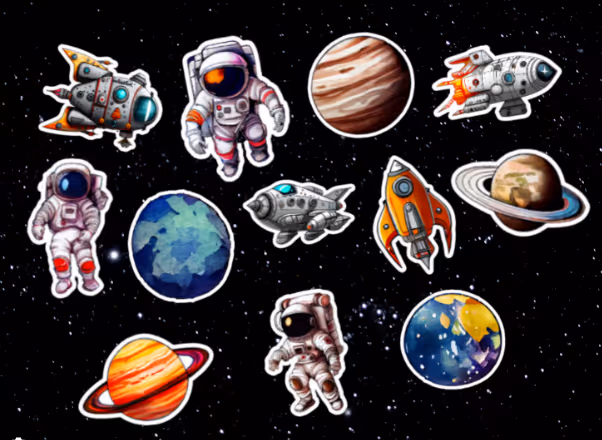 Ideas para pegatinas personalizadas del espacio