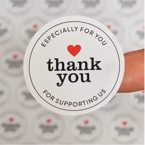 Ideas para pegatinas personalizadas de agradecimiento