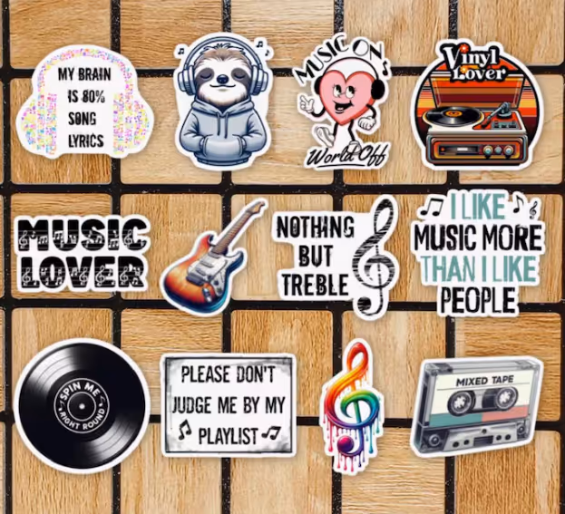 Ideas para pegatinas personalizadas de música