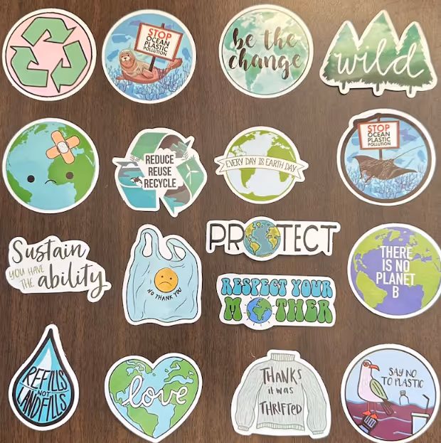 Ideas para pegatinas personalizadas sobre el medio ambiente