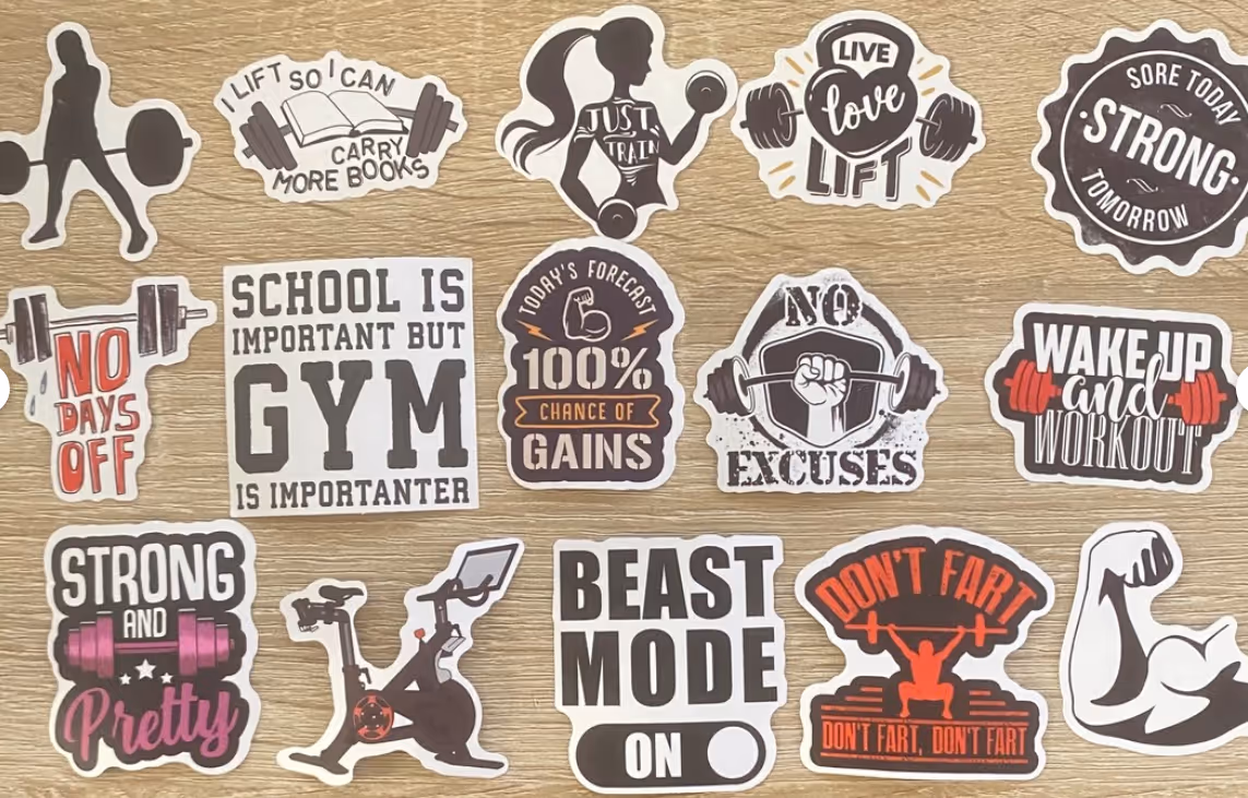 Ideas para pegatinas personalizadas de fitness