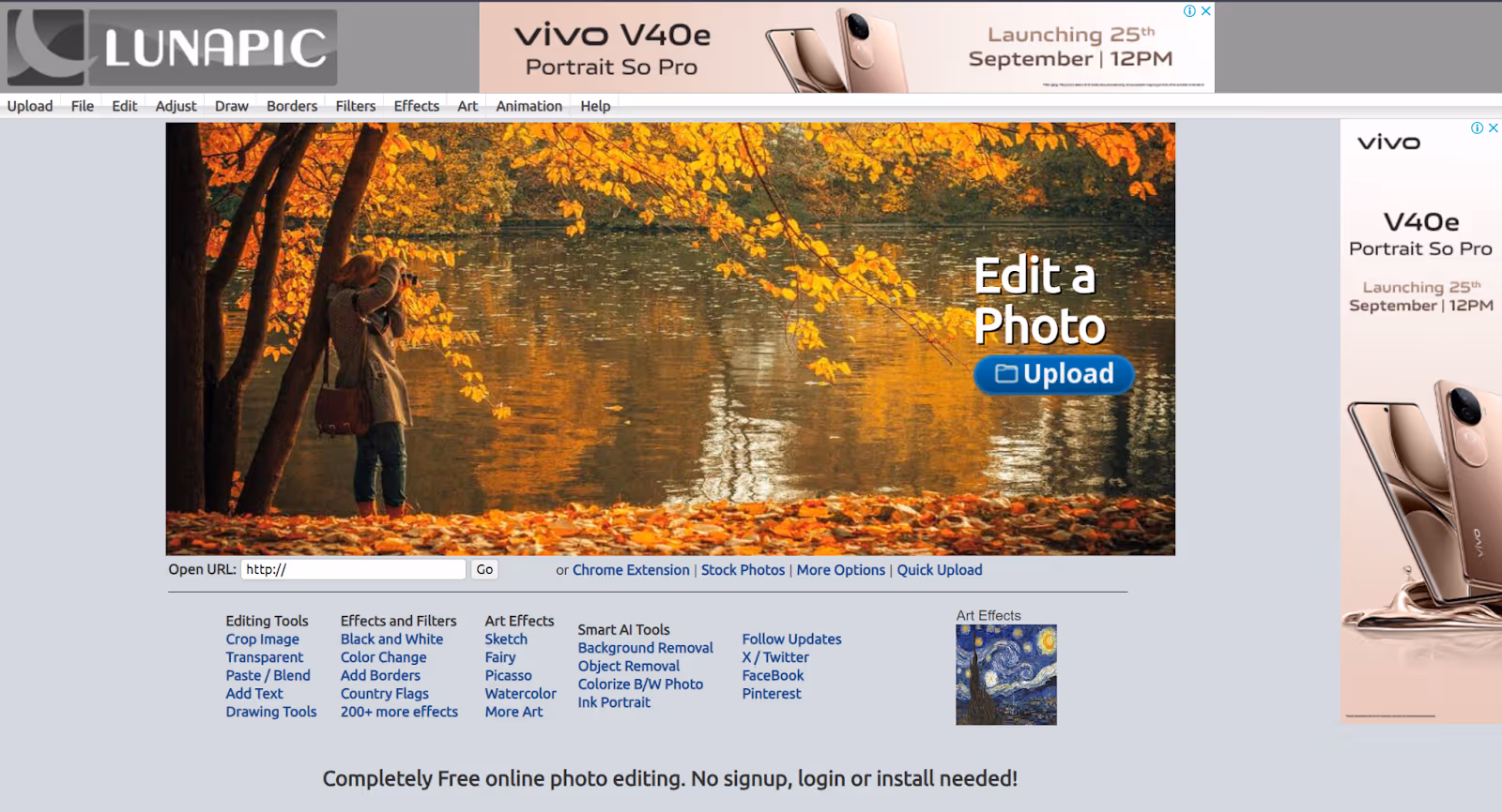 Capture d'écran de Lunapic