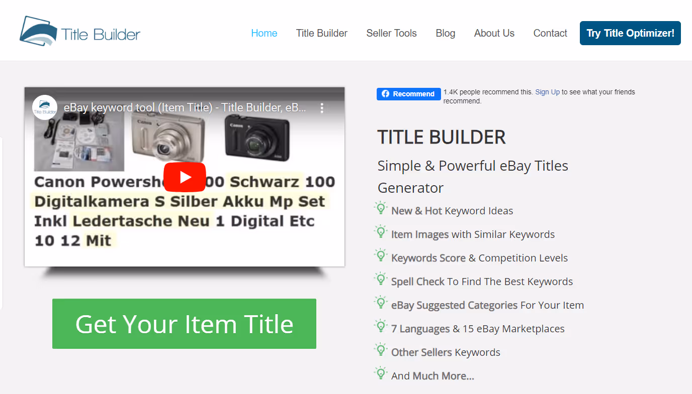 Title Builder eBay product research tool