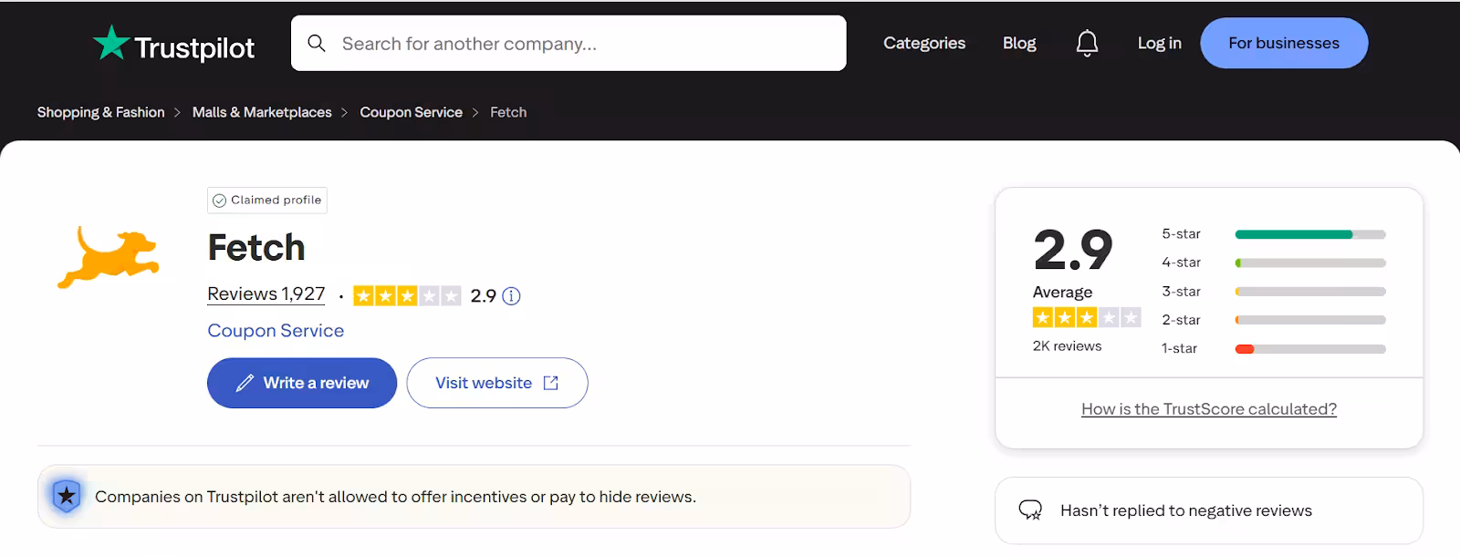 Fetch Trustpilot Review
