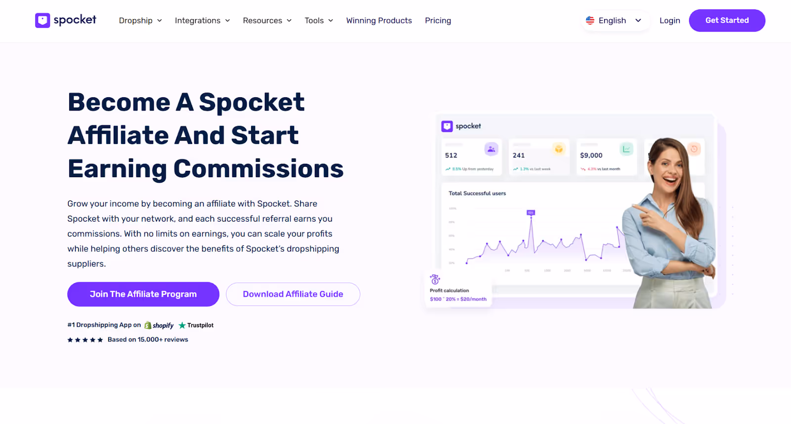 Programme d'affiliation de Spocket