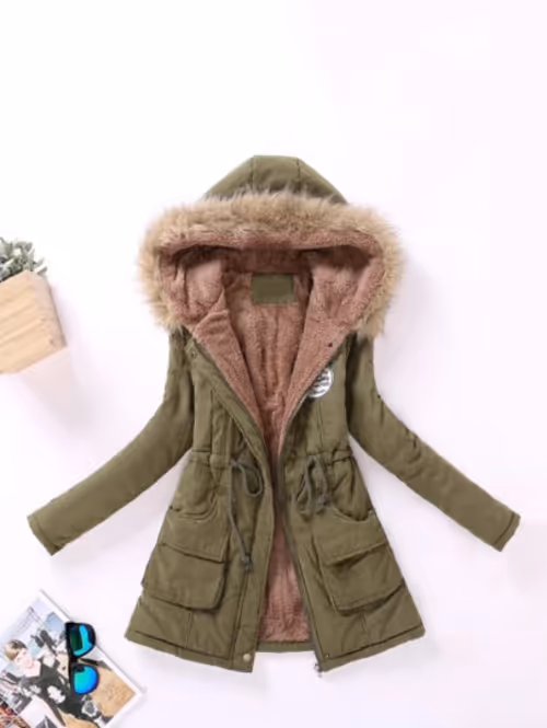 Faux-Fur Lined Parka Coat