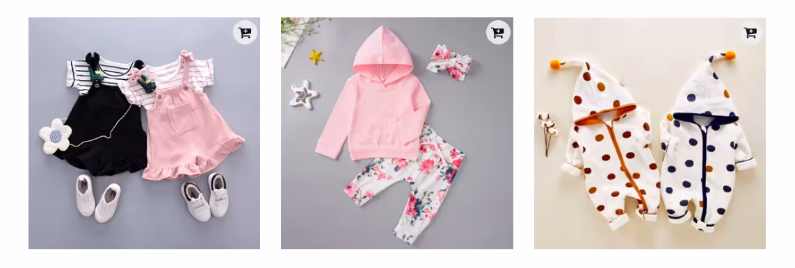 Baby clothing had a lot of cute products