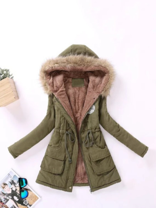Faux-Fur Lined Parka Coat